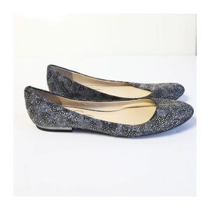Jessica Simpson shoes ballet flats embellished crystals sparkly grey silver 9.5